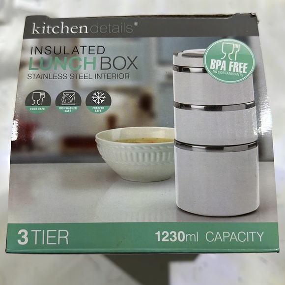 Kitchen Details 3 Tier Pink Insulated Lunch Box - Picture 5 of 5